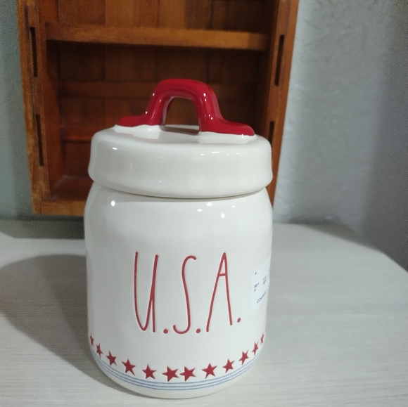 Rae Dunn Holiday Rae Dunn Usa Canister Jar 4th July Patriotic
